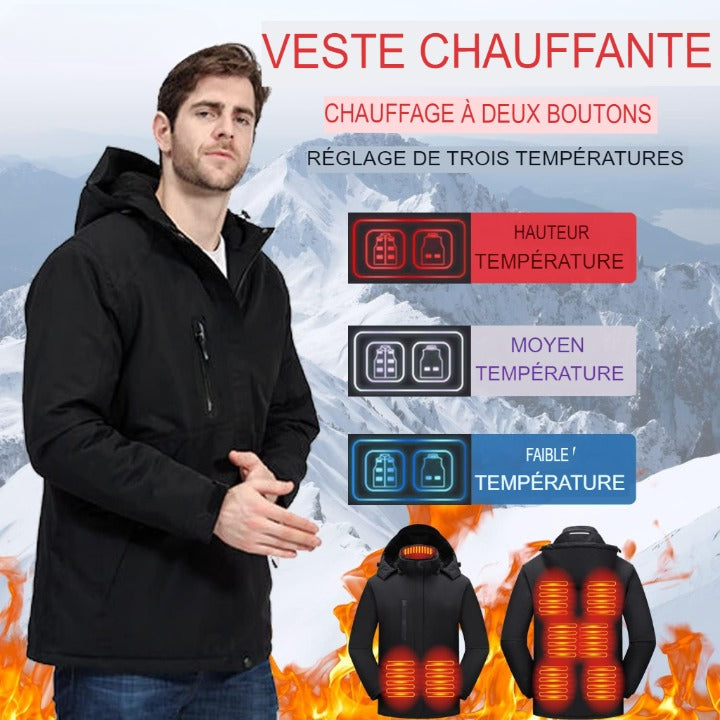 InnoWarm-Veste chauffante avec capuche détachable